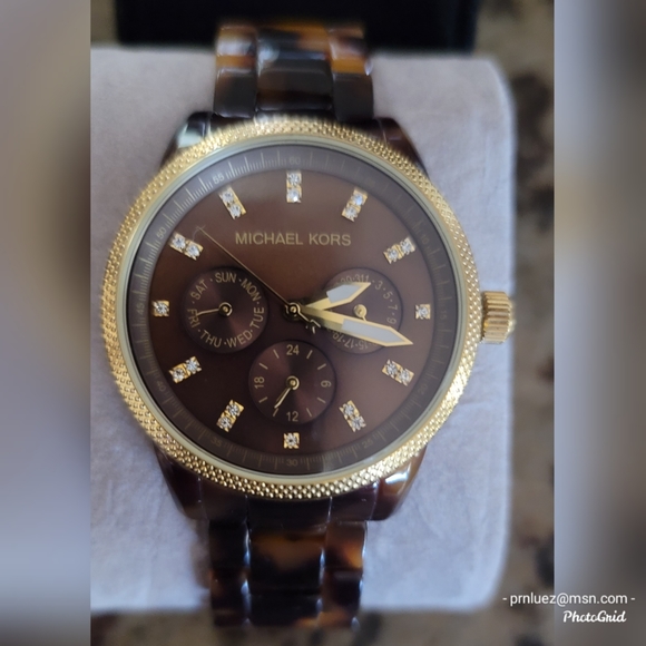 Michael Kors Jet Set Tortoise Shell Ladies Watch - Picture 1 of 8